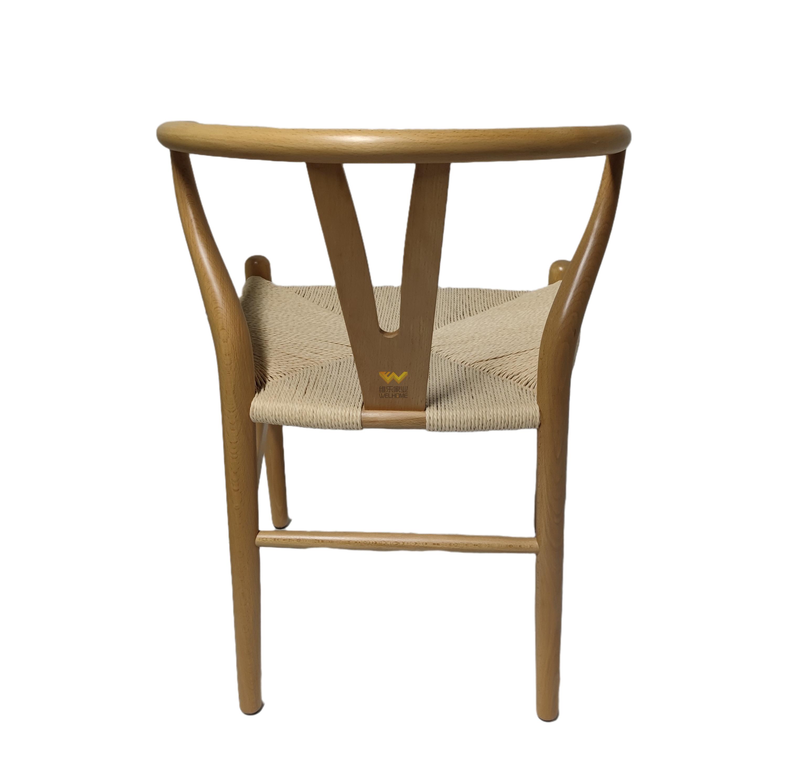 Restaurant furniture solid wood paper cord wishbone dining chair